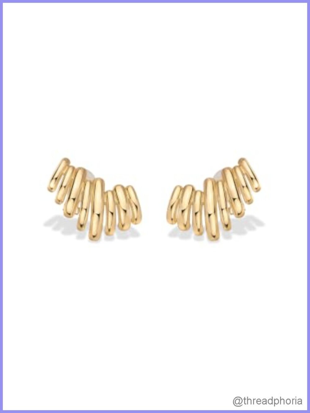 14K Gold Plated Ear Climber Earrings Statement Studs